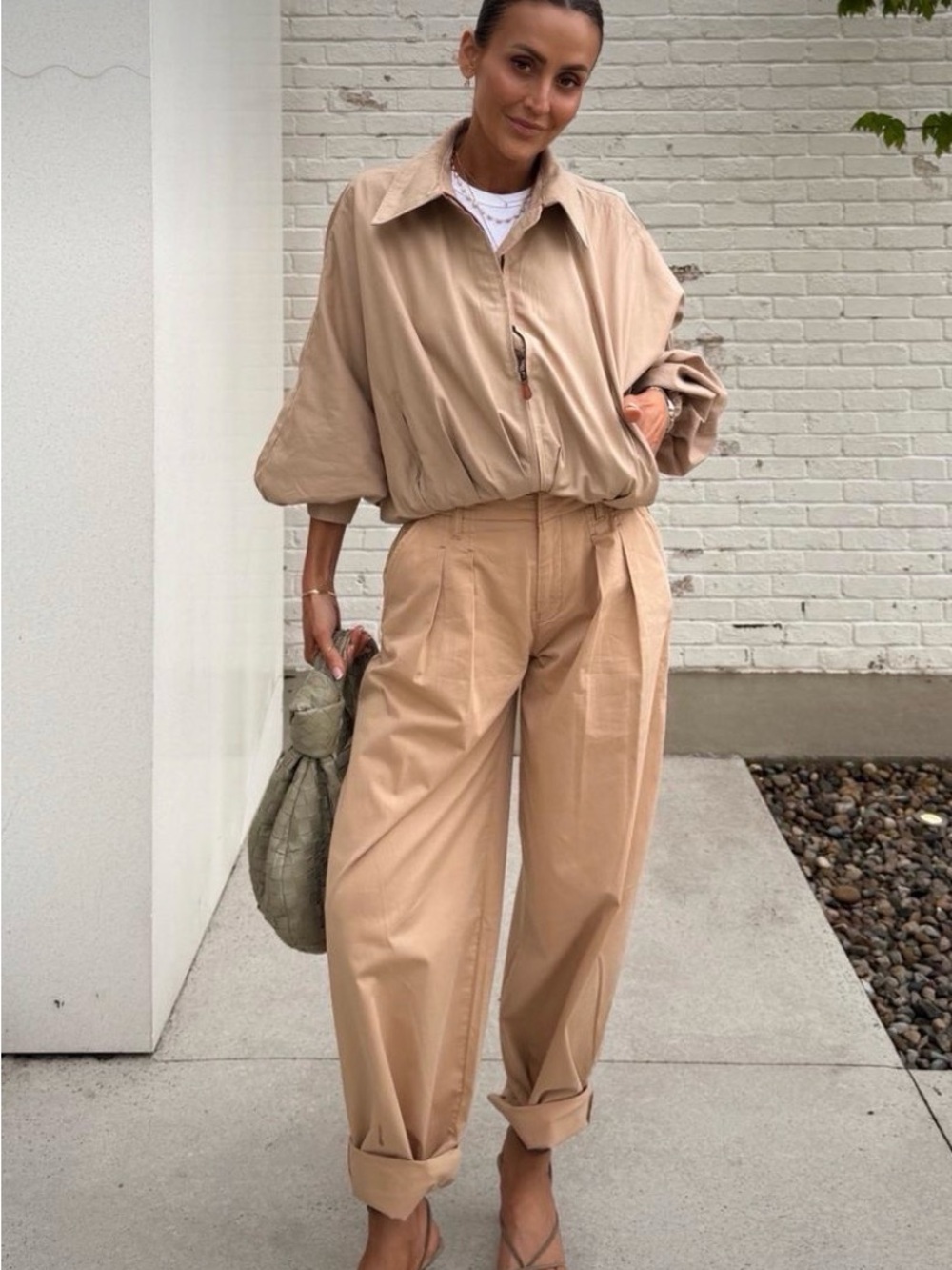 Anthropologie Maeve Beige High-Rise Wide Leg Pants